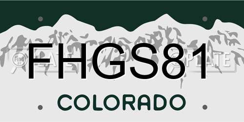 FHGS81 Colorado License Plate
