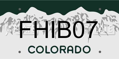 FHIB07 Colorado License Plate