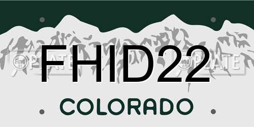 FHID22 Colorado License Plate