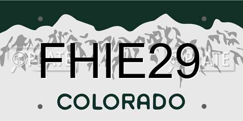 FHIE29 Colorado License Plate