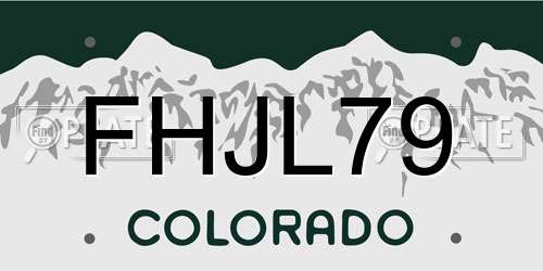 FHJL79 Colorado License Plate