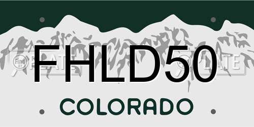 FHLD50 Colorado License Plate