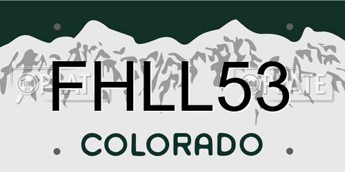 FHLL53 Colorado License Plate