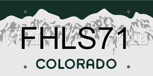 FHLS71 Colorado License Plate