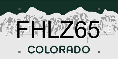 FHLZ65 Colorado License Plate