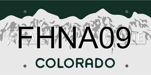 FHNA09 Colorado License Plate