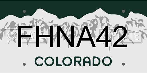 FHNA42 Colorado License Plate