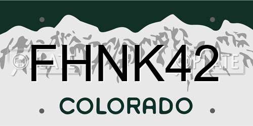FHNK42 Colorado License Plate