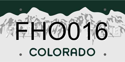 FHO016 Colorado License Plate