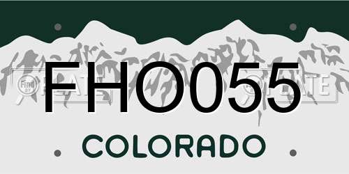 FHO055 Colorado License Plate