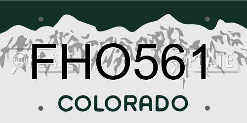 FHO561 Colorado License Plate