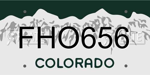 FHO656 Colorado License Plate