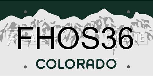 FHOS36 Colorado License Plate