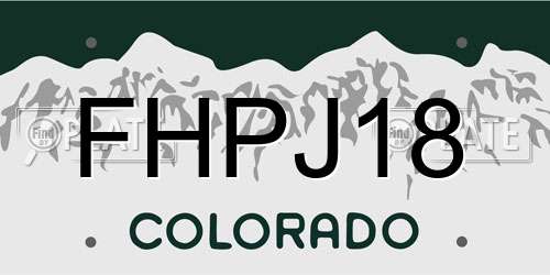 FHPJ18 Colorado License Plate