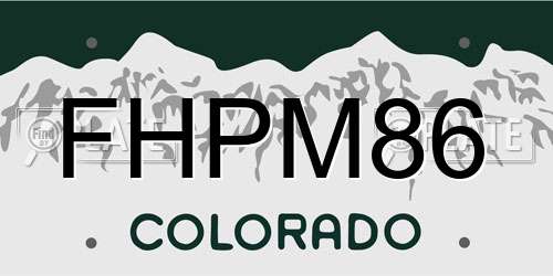 FHPM86 Colorado License Plate