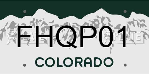 FHQP01 Colorado License Plate