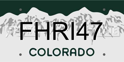 FHRI47 Colorado License Plate