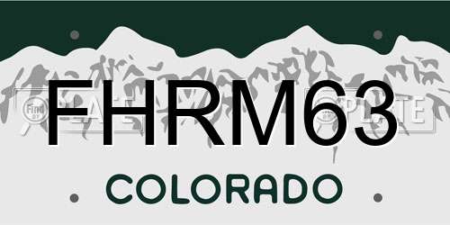 FHRM63 Colorado License Plate