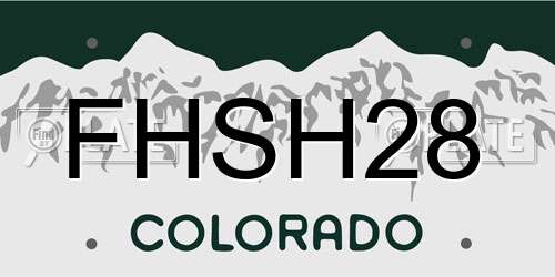 FHSH28 Colorado License Plate