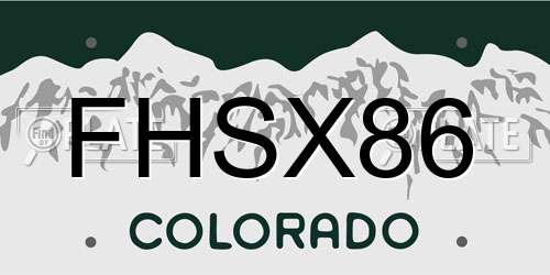 FHSX86 Colorado License Plate