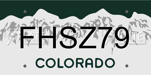 FHSZ79 Colorado License Plate