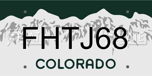 FHTJ68 Colorado License Plate