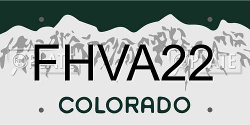 FHVA22 Colorado License Plate
