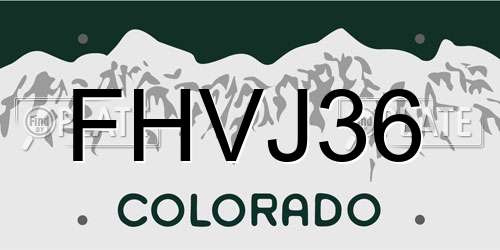 FHVJ36 Colorado License Plate