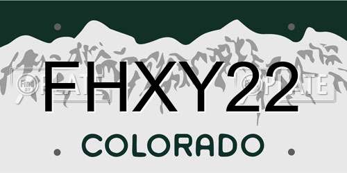 FHXY22 Colorado License Plate