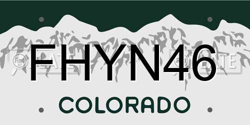 FHYN46 Colorado License Plate
