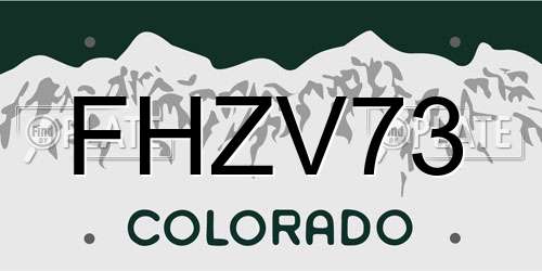FHZV73 Colorado License Plate