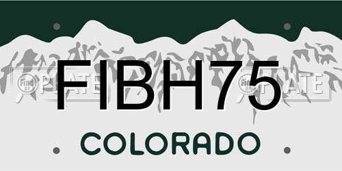 FIBH75 Colorado License Plate