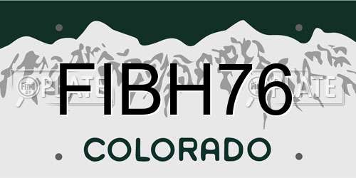 FIBH76 Colorado License Plate