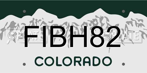 FIBH82 Colorado License Plate