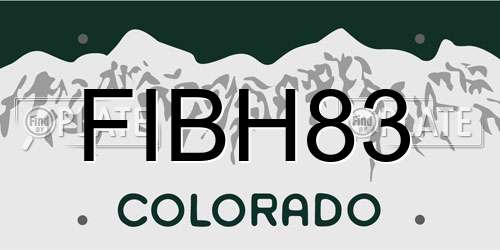 FIBH83 Colorado License Plate