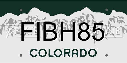 FIBH85 Colorado License Plate