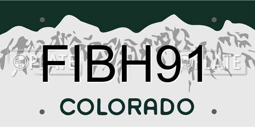 FIBH91 Colorado License Plate