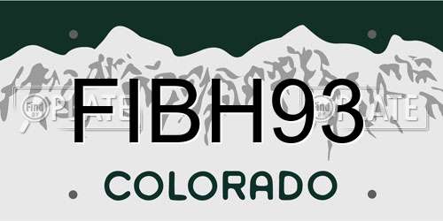 FIBH93 Colorado License Plate