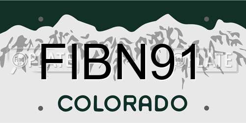 FIBN91 Colorado License Plate