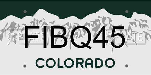 FIBQ45 Colorado License Plate