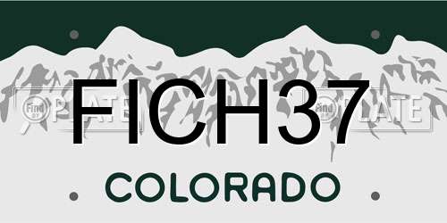 FICH37 Colorado License Plate