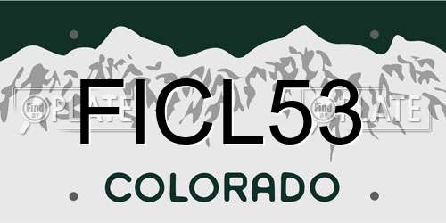 FICL53 Colorado License Plate