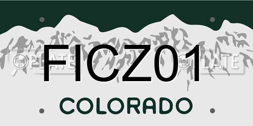 FICZ01 Colorado License Plate