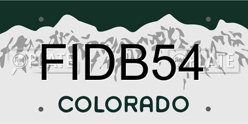 FIDB54 Colorado License Plate