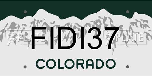 FIDI37 Colorado License Plate