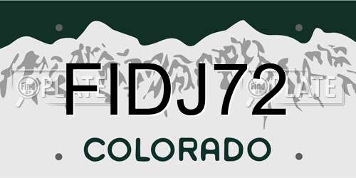 FIDJ72 Colorado License Plate