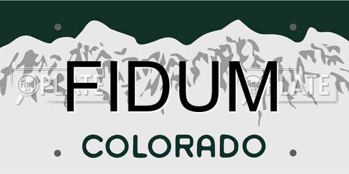 FIDUM Colorado License Plate