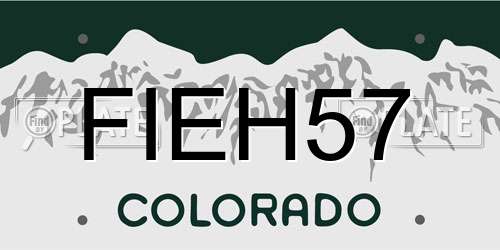 FIEH57 Colorado License Plate