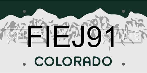 FIEJ91 Colorado License Plate