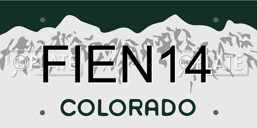 FIEN14 Colorado License Plate